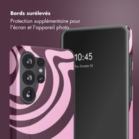 Selencia Coque arrière Vivid avec MagSafe Samsung Galaxy S26 Ultra - Wavy Swirl Pink Plum