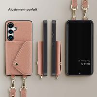 Selencia Coque de télephone Sera avec cordon et porte-cartes enveloppe Samsung Galaxy S25 / S24 - Old Pink