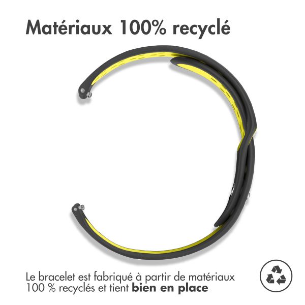 imoshion Bracelet sport en silicone  - Connexion universelle 18 mm - Black & Yellow
