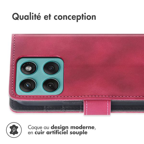 imoshion Etui de télephone portefeuille avec cordon Motorola Moto G57 Power - Rouge