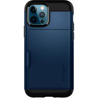 Spigen Coque Slim Armor Apple iPhone 12 (Pro) - Bleu foncé