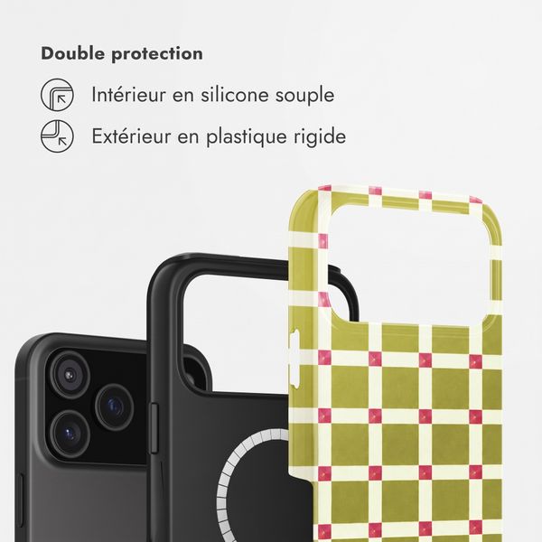 Selencia Coque arrière Vivid avec MagSafe Apple iPhone 18 Pro Max / 17 Pro Max - Check This Olive