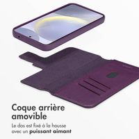 Accezz Étui de télephone portefeuille en cuir 2-en-1 avec MagSafe Samsung Galaxy S24 Plus - Heath Purple