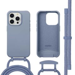 imoshion Coque arrière Color avec cordon amovible et MagSafe Apple iPhone 15 Pro Max - Ash Blue