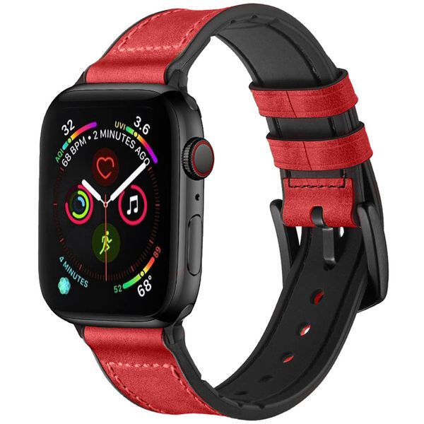 imoshion Bracelet en cuir véritable Apple Watch | 38/40/41/42 mm - Rouge