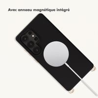 Selencia Coque arrière Rivièra avec MagSafe avec crochets amovibles Samsung Galaxy S25 Ultra - Velvet Black