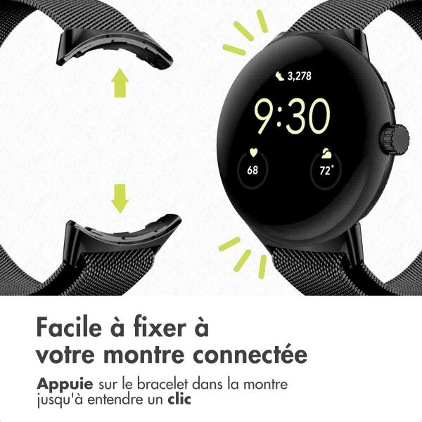 imoshion Bracelet magnétique milanais Google Pixel Watch / Watch 2 / Watch 3 / Watch 4 (41 mm) - Noir