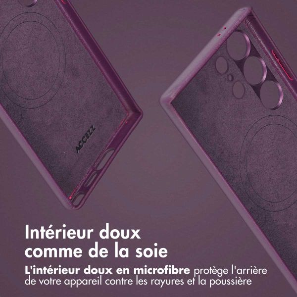 Accezz Étui de télephone portefeuille en cuir 2-en-1 avec MagSafe Samsung Galaxy S24 Ultra - Heath Purple