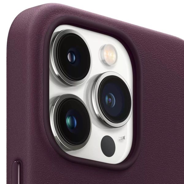 Apple Coque Leather MagSafe Apple iPhone 13 Pro - Dark Cherry