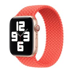 Apple Bracelet Solo tressé Apple Watch | 44/45/46/49 mm - Taille 8 - Electric Orange