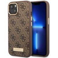 Guess Coque 4G Logo Monogram MagSafe Apple iPhone 14 - Marron