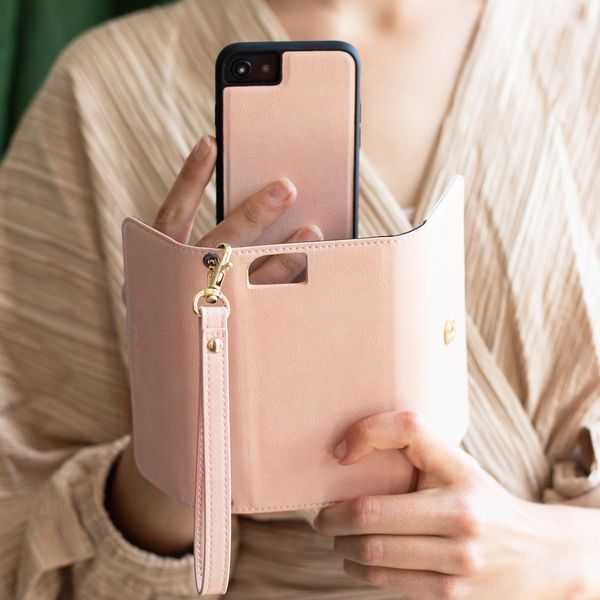 Selencia Pochette amovible en cuir végan Eny Samsung Galaxy S21 Plus - Rose