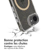 imoshion Coque arrière transparente Pailletée avec MagSafe Apple iPhone 17e / 16e - Doré