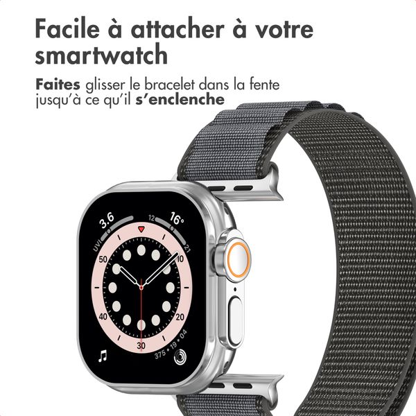 Accezz Bracelet en nylon Alpine Apple Watch | 44/45/46/49 mm - Dark Grey