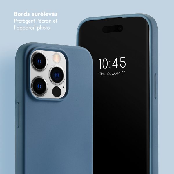 Selencia Coque avec dragonne de luxe Apple iPhone 15 Pro - Bleu