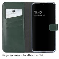 Selencia Étui portefeuille en cuir véritable Samsung Galaxy A16 - Vert