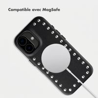 Selencia Coque arrière Studs avec MagSafe Apple iPhone 16 - Velvet Black