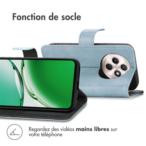 imoshion Étui de télephone portefeuille de luxe Oppo Reno 12F 5G - Bleu clair