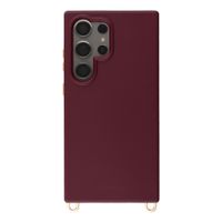 Selencia Coque arrière Rivièra avec MagSafe avec crochets amovibles Samsung Galaxy S24 Ultra - Bold Burgundy