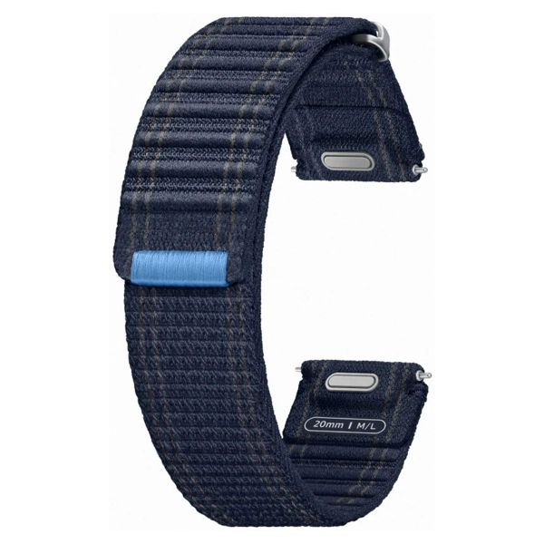 Samsung Bracelet en tissu original Samsung Galaxy Watch 4 / 5 / 6 / 7 / FE (20 mm) - Taille M/L - Navy