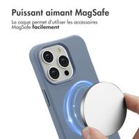 imoshion Coque arrière Color avec cordon amovible et MagSafe Apple iPhone 15 Pro - Ash Blue