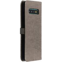 Etui de télephone portefeuille Mandala Samsung Galaxy S10 Plus - Gris