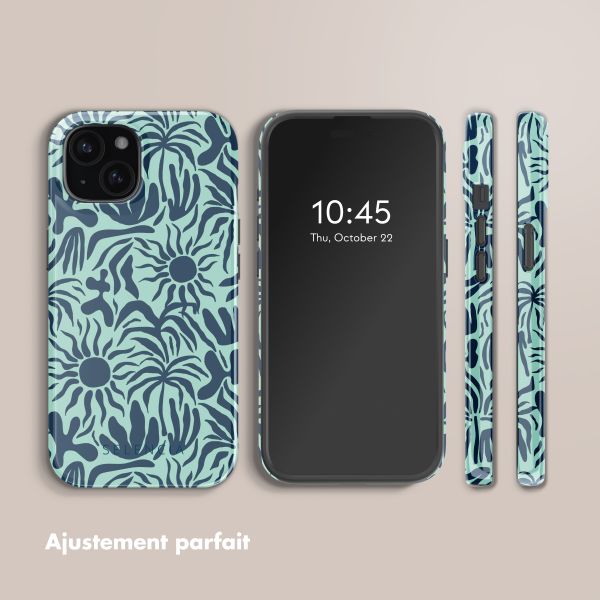 Selencia Coque arrière Vivid avec MagSafe Apple iPhone 15 - Tropical Vibes Light Blue
