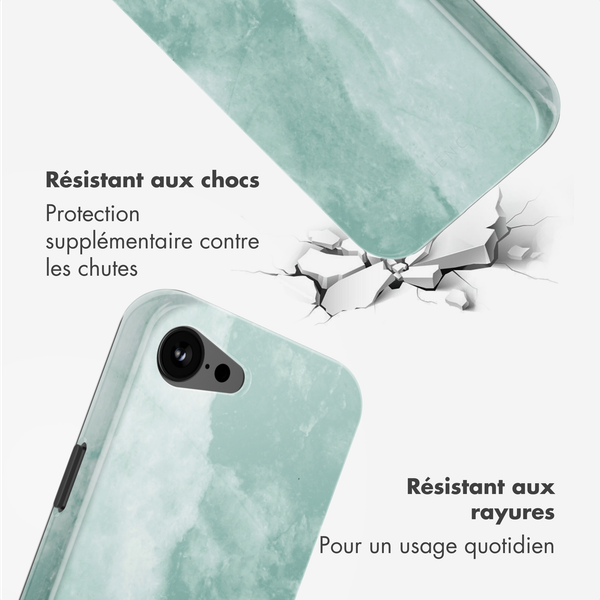Selencia Coque arrière Vivid avec MagSafe Apple iPhone 17e / 16e - Marble Grayed Jade