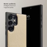Selencia Coque de télephone Nova avec cordon et porte-cartes Samsung Galaxy S24 Ultra - Beige