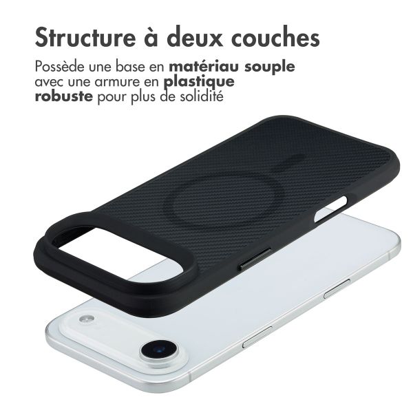 imoshion Rugged Hybrid Carbon Case avec MagSafe Apple iPhone Air - Noir