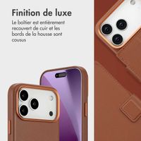 Accezz Étui de télephone portefeuille en cuir 2-en-1 avec MagSafe Apple iPhone 17 Pro Max - Sienna Brown