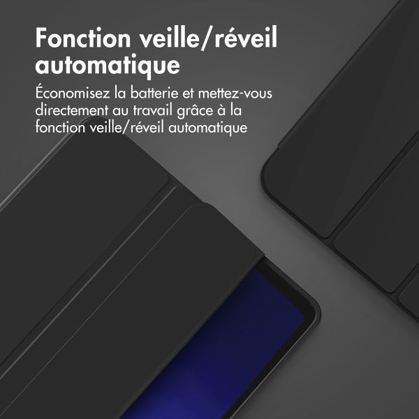 Accezz Coque tablette portefeuille Smart Silicone Samsung Galaxy Tab A9 8.7 pouces - Noir