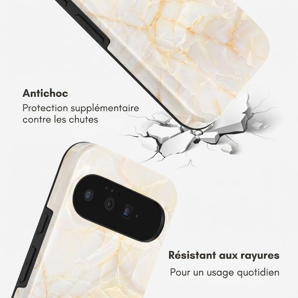 Selencia Coque arrière Vivid avec MagSafe Google Pixel 11 - Golden Beige Marble