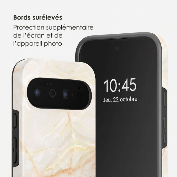 Selencia Coque arrière Vivid avec MagSafe Google Pixel 11 Pro - Golden Beige Marble