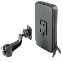 Lampa Support de téléphone Smart Case pour scooter - Résistant aux éclaboussures - Rotation à 360° - Fixation sur rétroviseur et pare-brise - Noir