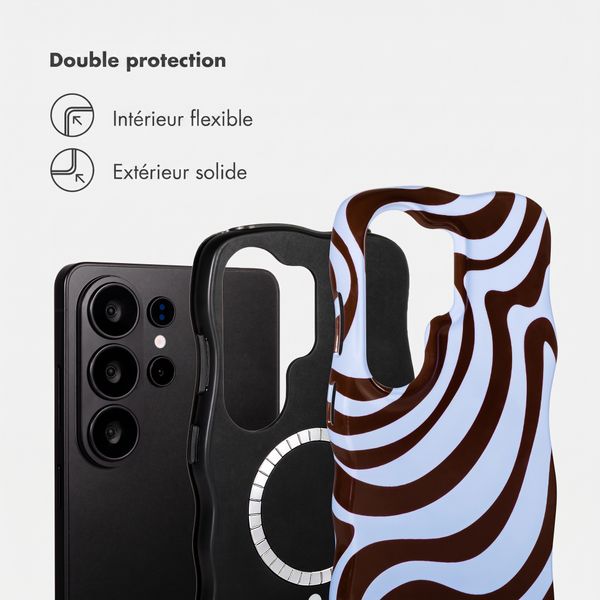 Selencia Coque arrière Vivid Wavy avec MagSafe Samsung Galaxy S26 Ultra - Dream Swirl Chocolate