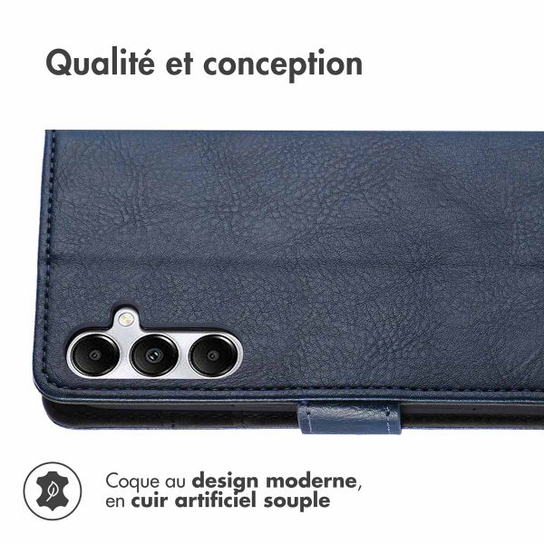 imoshion Étui de télephone portefeuille de luxe Samsung Galaxy A15 (5G/4G) - Bleu foncé