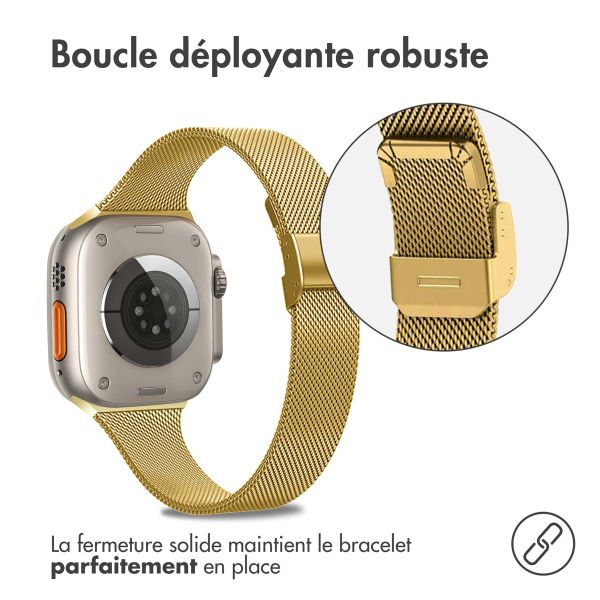 imoshion Bracelet pliant Milanese Apple Watch | 44/45/46/49 mm - Doré