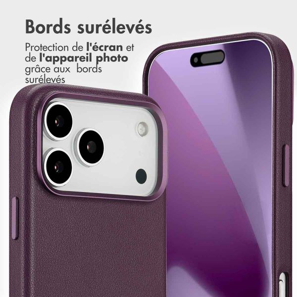 Accezz Étui de télephone portefeuille en cuir 2-en-1 avec MagSafe Apple iPhone 17 Pro Max - Heath Purple