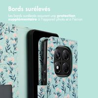 imoshion Étui de télephone portefeuille Design Xiaomi Redmi Note 14 Pro (5G) / 14 Pro Plus (5G) - Blue Flowers