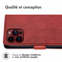 imoshion Étui de télephone portefeuille de luxe Apple iPhone 15 Pro - Rouge