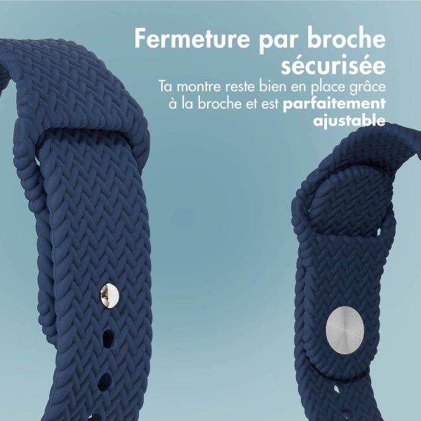 imoshion Bracelet tressé en silicone Apple Watch | 38/40/41/42 mm - Bleu foncé