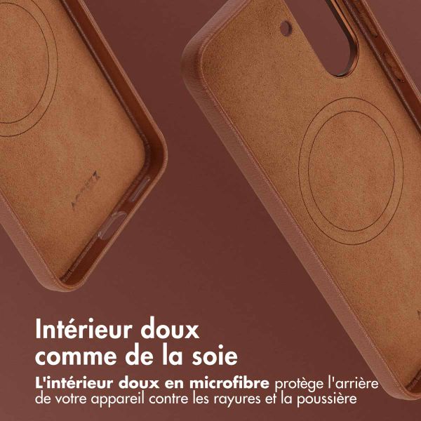 Accezz Coque arrière en cuir avec MagSafe Samsung Galaxy A36 / A56 - Sienna Brown