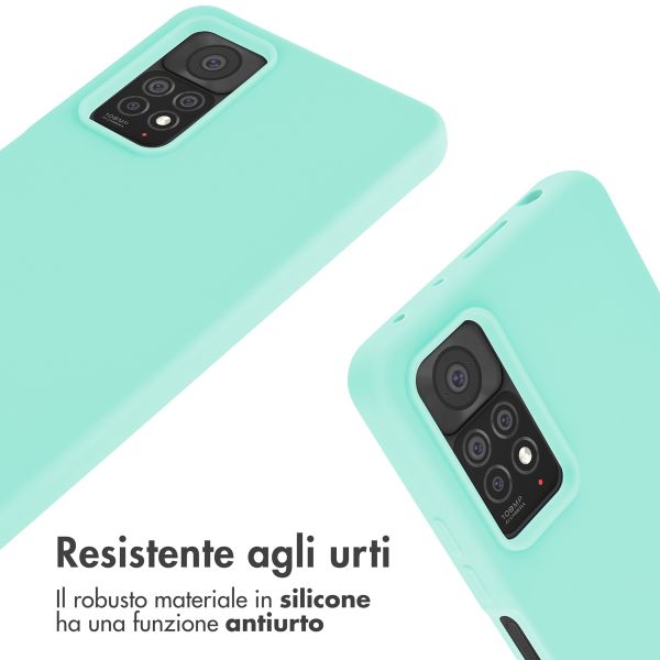 imoshion Coque en silicone avec cordon Xiaomi Redmi Note 11 Pro - Vert menthe