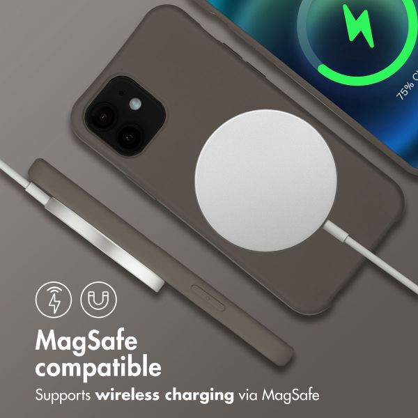 imoshion Coque arrière Color avec cordon amovible et MagSafe Apple iPhone 12 (Pro) - Black Coffee