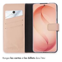 Selencia Étui portefeuille en cuir véritable Samsung Galaxy S26 Plus - Dusty Pink