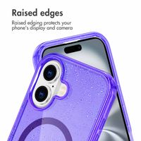 imoshion Coque Pailletée avec MagSafe Apple iPhone 16 - Paillettes Violet