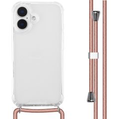 imoshion Coque arrière transparente avec cordon Apple iPhone 16 - Rose Doré