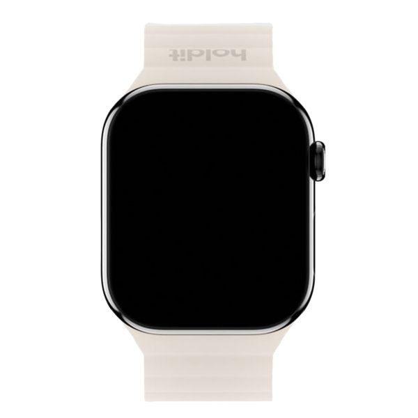 Holdit Bracelet en silicone magnétique Apple Watch | 44/45/46/49 mm - Light Beige / Beige