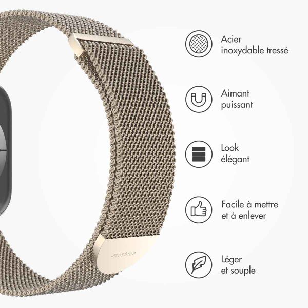 imoshion Bracelet magnétique milanais Apple Watch | 38/40/41/42 mm - Taille S - Starlight